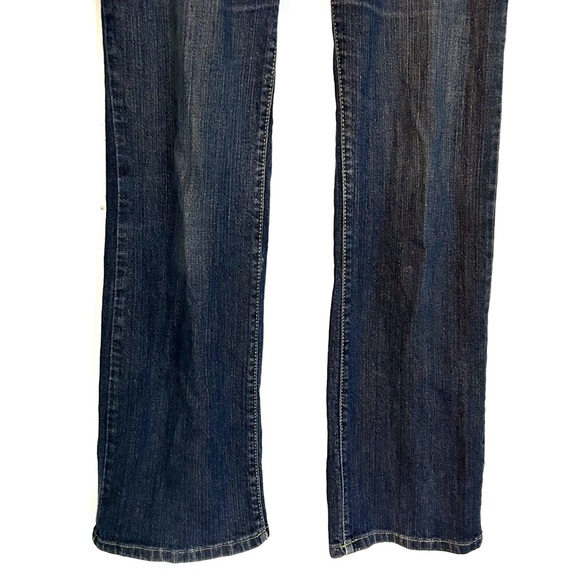 Y2K Baccini Sparkly Glitter Flare Blue Jeans Bell Bottom Denim Gold Size 8 2000s - Picture 3 of 11